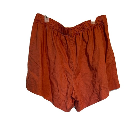 AVA & VIV WOMENS SHORTS SIZE 1X LINEN BLEND CORAL PULLON PLEATED FRONT BO - Picture 5 of 5